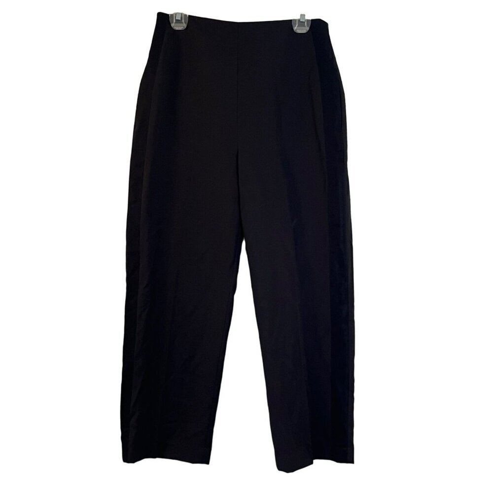 3.1 Phillip Lim High Waist Crop Wool Black Trousers Tuxedo Stripe Back Zip 6